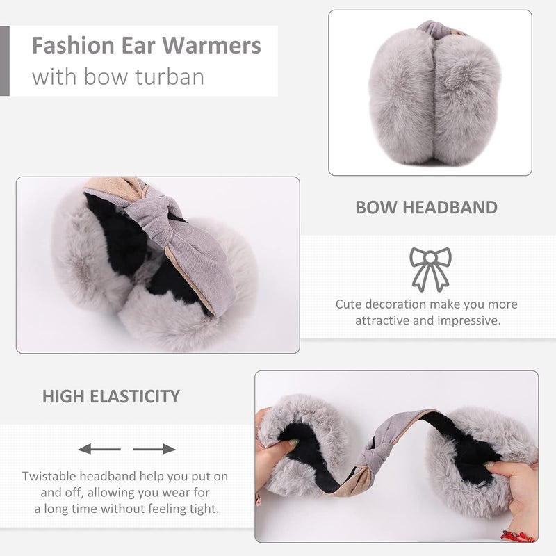 Peecabe Winter Women Earmuffs Faux Fur Girls Ear muffs Warm Unisex Kids Ear Covers Foldable Outdoor Boy Ear Warmers for Women - Image 4